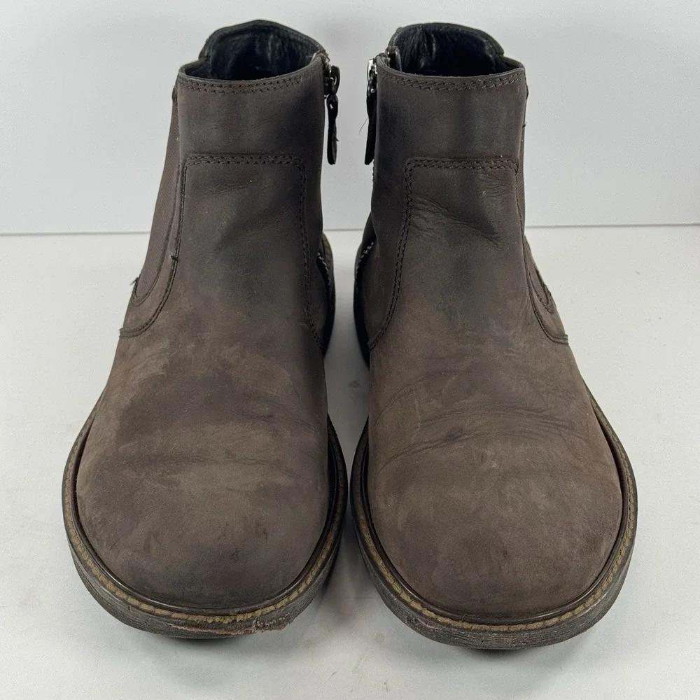 Ecco Turn GTX  Brown Leather Casual Classic Side Zip Chukka Boots‎ Men's Size 6